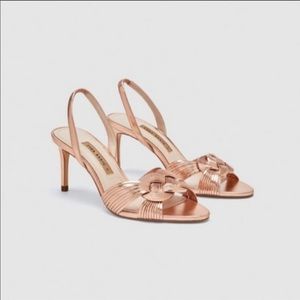 Zara Braided Gold Heels